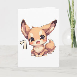 Tarjeta Festiva Número Siete Anime Animal Lindo