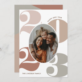 Tarjeta Festiva Números de clase neutral 1 foto feliz año nuevo