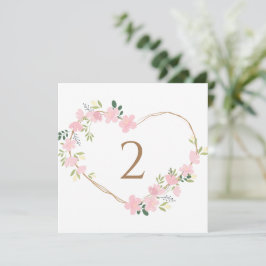 Tarjeta Festiva Números de mesa borde floral