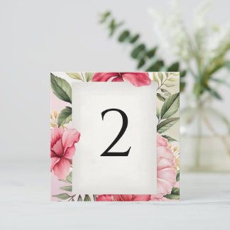 Tarjeta Festiva Números de mesa tropicales