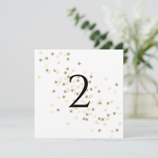 Tarjeta Festiva Números de tabla (Anverso de pie)