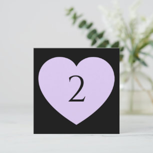 Tarjeta Festiva Números de tabla borde del corazón