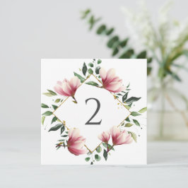 Tarjeta Festiva Números de tabla borde floral