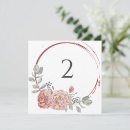 Tarjeta Festiva Números de tabla borde floral