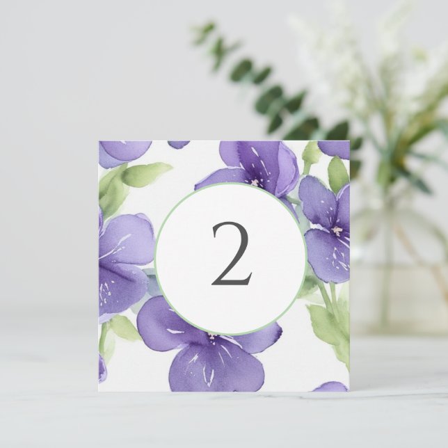 Tarjeta Festiva Números de tabla borde floral (Anverso de pie)