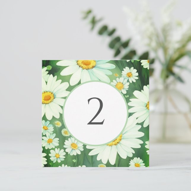 Tarjeta Festiva Números de tabla borde floral (Anverso de pie)