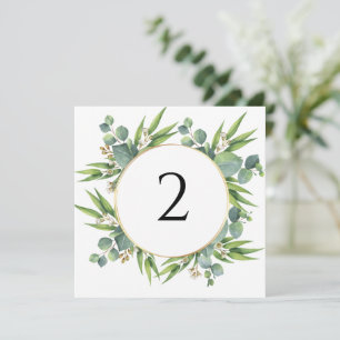 Tarjeta Festiva Números de tabla borde floral