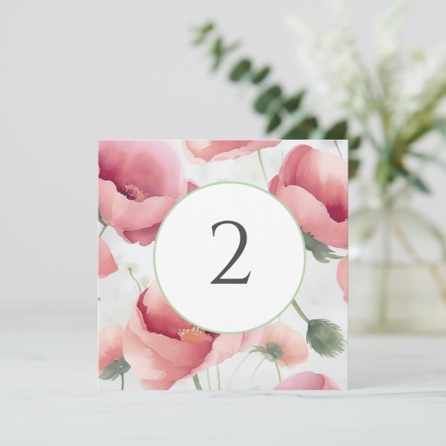 Tarjeta Festiva Números de tabla borde floral