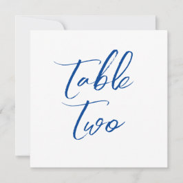 Tarjeta Festiva Números de tabla borde floral simple azul elegante