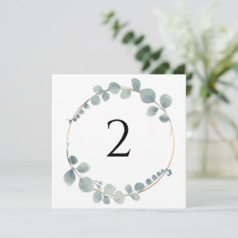 Tarjeta Festiva Números de tabla borde floral simple elegante