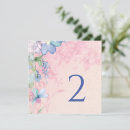 Tarjeta Festiva Números de tabla borde floral simple elegante