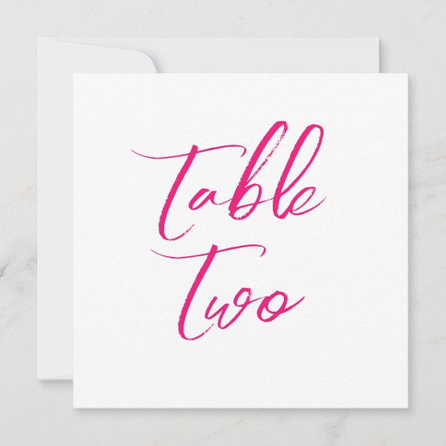 Tarjeta Festiva Números de tabla borde floral simple rosa elegante (Anverso)