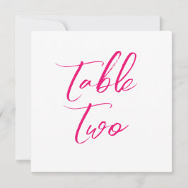 Tarjeta Festiva Números de tabla borde floral simple rosa elegante