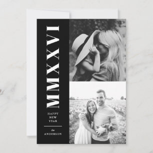 Tarjeta Festiva Números romanos en blanco y negro Dos Foto