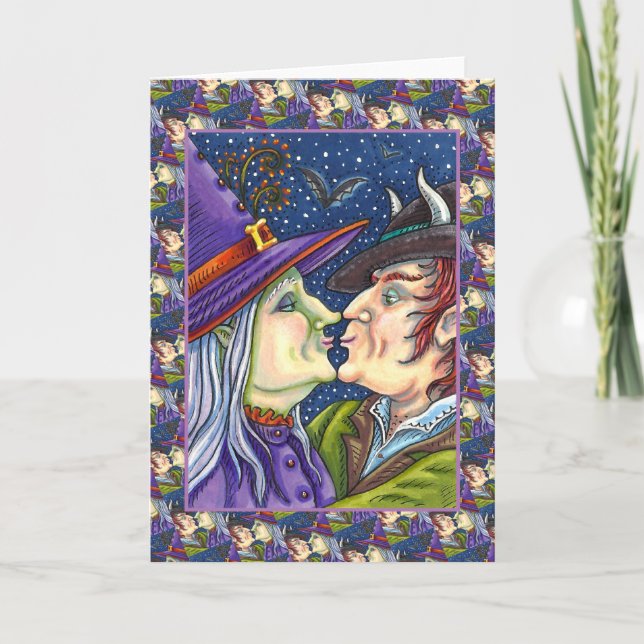 TARJETA FESTIVA NUNCA DEMASIADO VIEJO PARA ROMANCE, WITCH & WARLOC (Anverso)