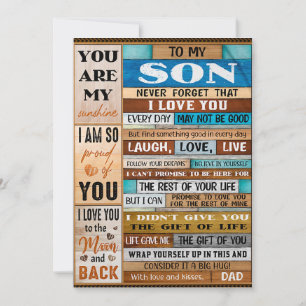 Tarjeta Festiva Nunca Olvides Te Amo - Papá Al Hijo 