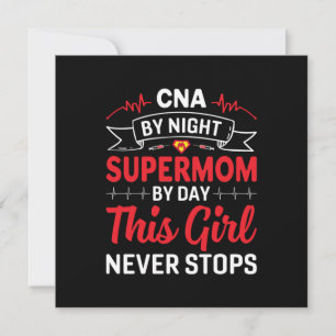 Tarjeta Festiva Nurs Gift CNA De Noche Supermom