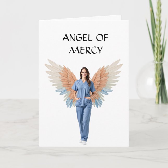 Tarjeta Festiva Nurse Angel of Mercy Card (Anverso)