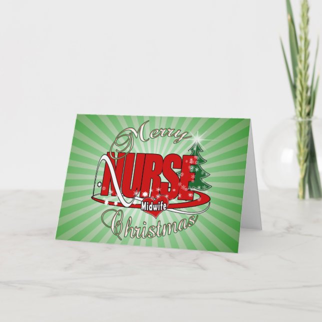 TARJETA FESTIVA NURSE MIDWIFE NAVIDADES (Anverso)