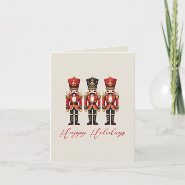 Tarjeta Festiva Nutcracker Business Corporate Happy Holiday Card (Anverso)