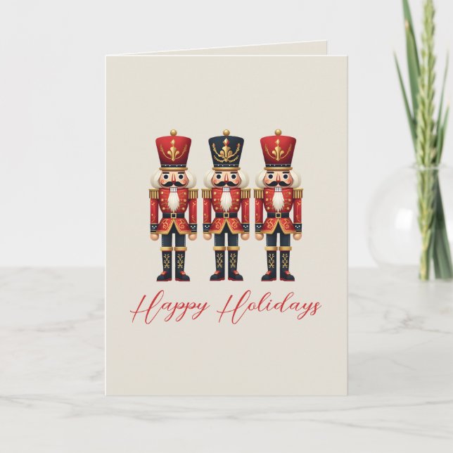 Tarjeta Festiva Nutcracker Business Corporate Happy Holiday Card (Anverso)