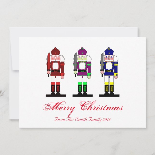 Tarjeta Festiva Nutcracker Holiday Photo (Anverso)
