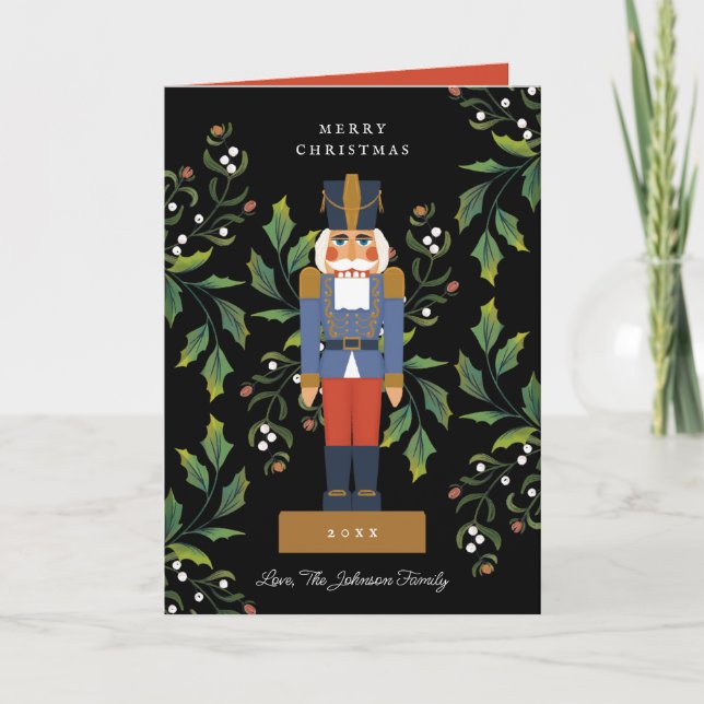 Tarjeta Festiva Nutcracker Tradicional (Anverso)