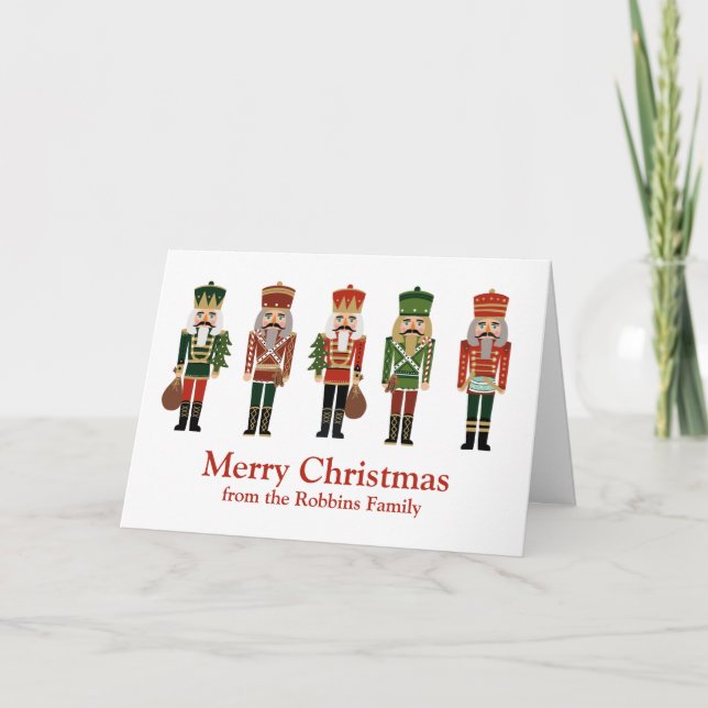 Tarjeta Festiva Nutcrackers navidades (Anverso)
