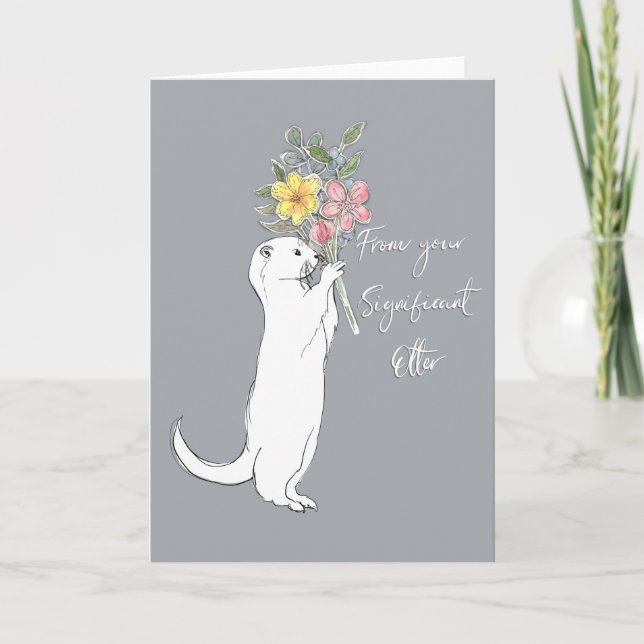 Tarjeta Festiva Nutria Significativa (Anverso)