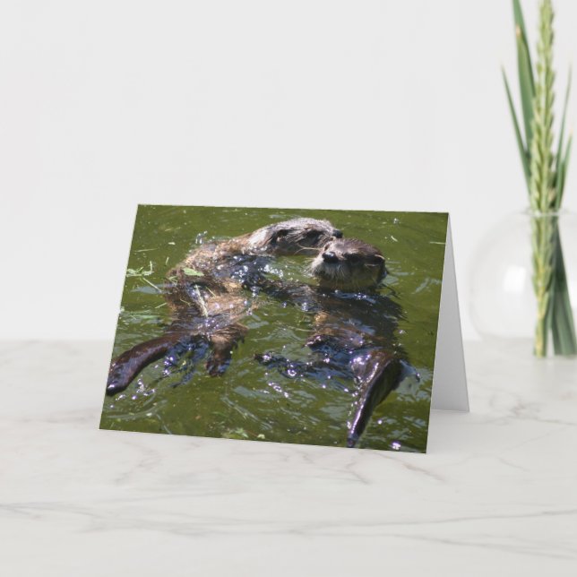 Tarjeta Festiva Nutrias alegres de Olly (Anverso)