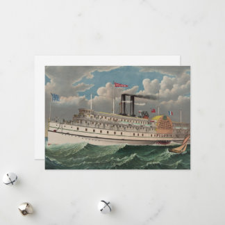 Tarjeta Festiva NY Voyage Gran Rueda de ruedas de vapor El Peregri