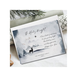 Tarjeta Festiva O Holy Night Winter Woodland Majestic Deer