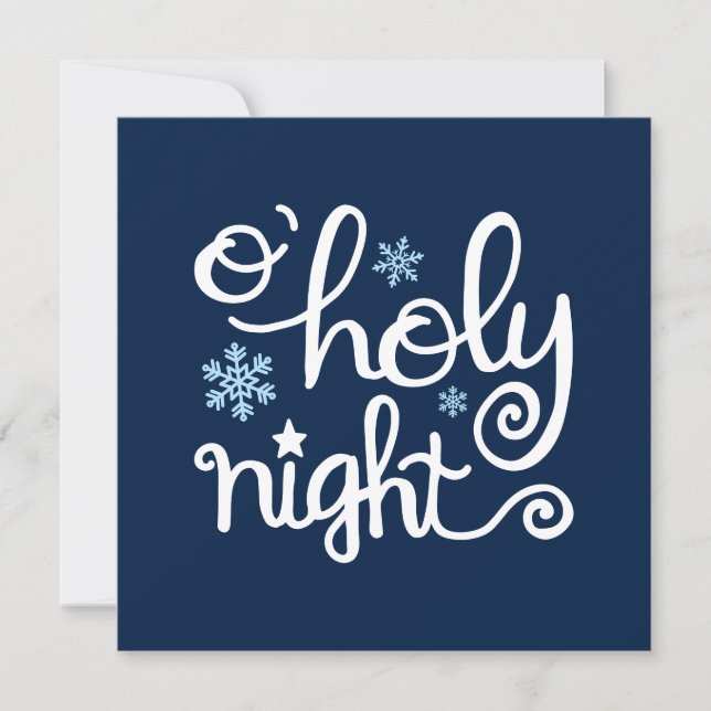 Tarjeta Festiva O Navidades de la Mano Blanca Azul de la Santa Noc (Anverso)