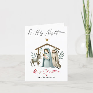 Tarjeta Festiva O Navidades de la noche sagrada Natividad Escena f