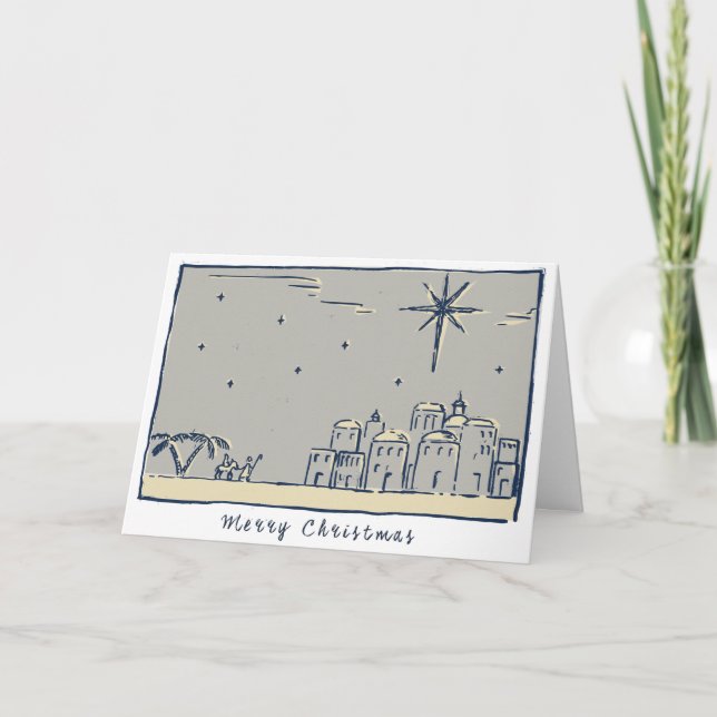 Tarjeta Festiva O poca ciudad de Bethelhem (Anverso)