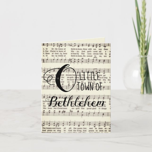 Tarjeta Festiva O pueblo pequeño de Belén (Anverso)