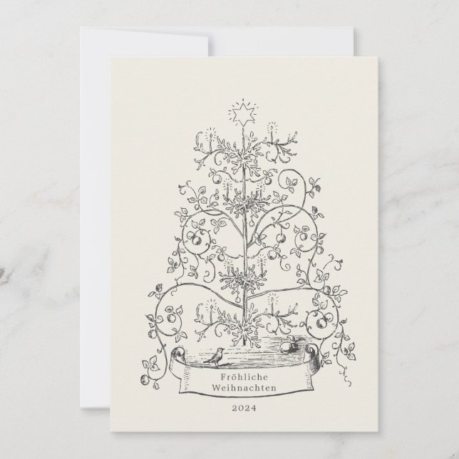 Tarjeta Festiva O Tannenbaum German (Anverso)