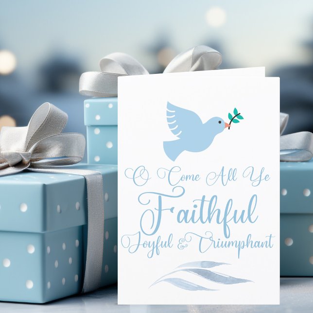 Tarjeta Festiva O Vengan Todos Ustedes Fieles Navidades Religiosos (Subido por el creador)