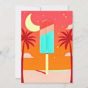 Tarjeta Festiva Oasis de hielo Starry Summer Palm