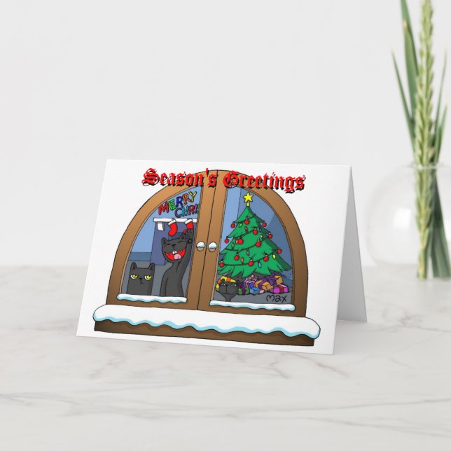 Tarjeta Festiva oatSNOWonWINDOWchristmasCARD (Anverso)