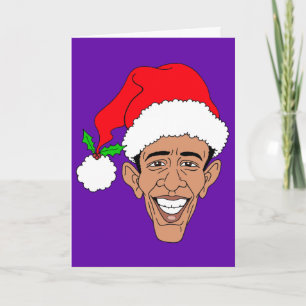 Tarjeta Festiva Obama Claus