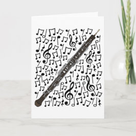 Tarjeta Festiva Oboe Musical Notes Woodwind Music Teacher