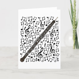 Tarjeta Festiva Oboe Musical Notes Woodwind Music Teacher