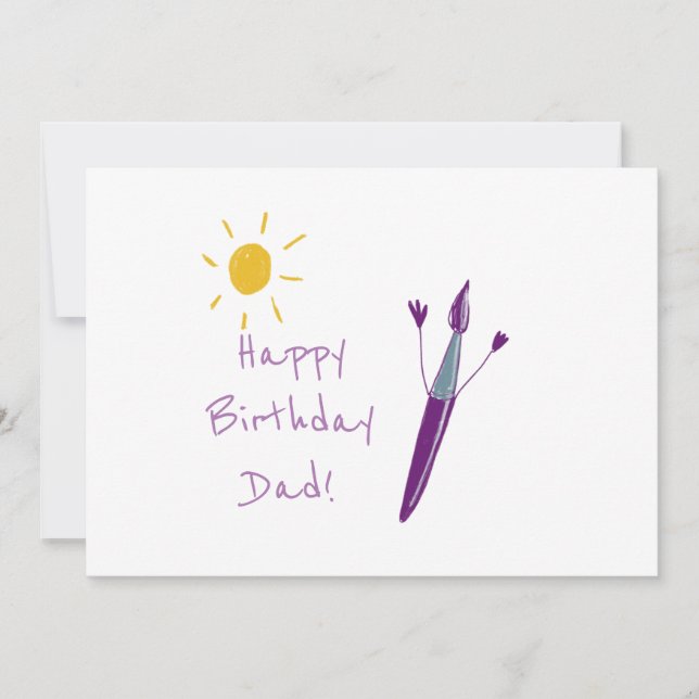 Tarjeta Festiva Obra de arte de tu hijo para papá (Anverso)