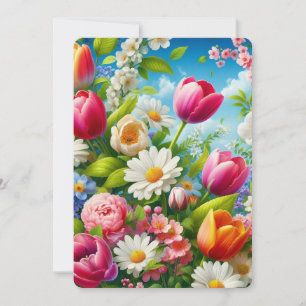Tarjeta Festiva Obra de arte floral/primavera