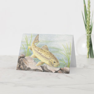 Tarjeta Festiva Obra de arte ganadora para niños: trucha apache