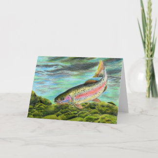 Tarjeta Festiva Obra de arte ganadora para niños: trucha arco iris