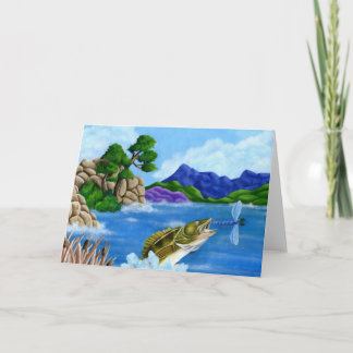 Tarjeta Festiva Obra de arte ganadora para niños: walleye