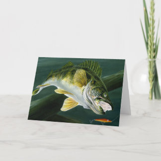Tarjeta Festiva Obra de arte ganadora para niños: walleye