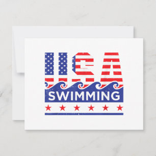Tarjeta Festiva Obras De Arte De Natación En Estados Unidos Para U